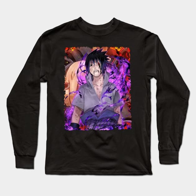 SASUKE UCHIHA MERCH VTG Long Sleeve T-Shirt by xsmilexstd